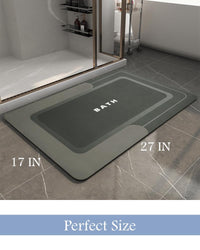 MontVoo - Bath Mat - Bathroom Mat Rug Non Slip Super Absorbent Stain Resistant Quick Dry Thin Bathroom Rug - Bath Mats for Bathroom Floor Bathtub Vanity - Bathmat Bath Rug Easy Care - 17"x27" Grey - 7DAY'S