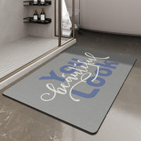 MontVoo - Bath Mat - Bathroom Mat Rug Non Slip Super Absorbent Stain Resistant Quick Dry Thin Bathroom Rug - Bath Mats for Bathroom Floor Bathtub Vanity - Bathmat Bath Rug Easy Care - 17"x27" Grey - 7DAY'S