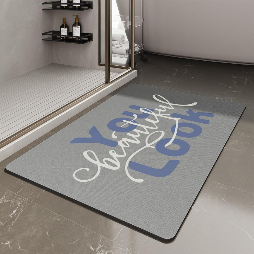 MontVoo - Bath Mat - Bathroom Mat Rug Non Slip Super Absorbent Stain Resistant Quick Dry Thin Bathroom Rug - Bath Mats for Bathroom Floor Bathtub Vanity - Bathmat Bath Rug Easy Care - 17"x27" Grey - 7DAY'S