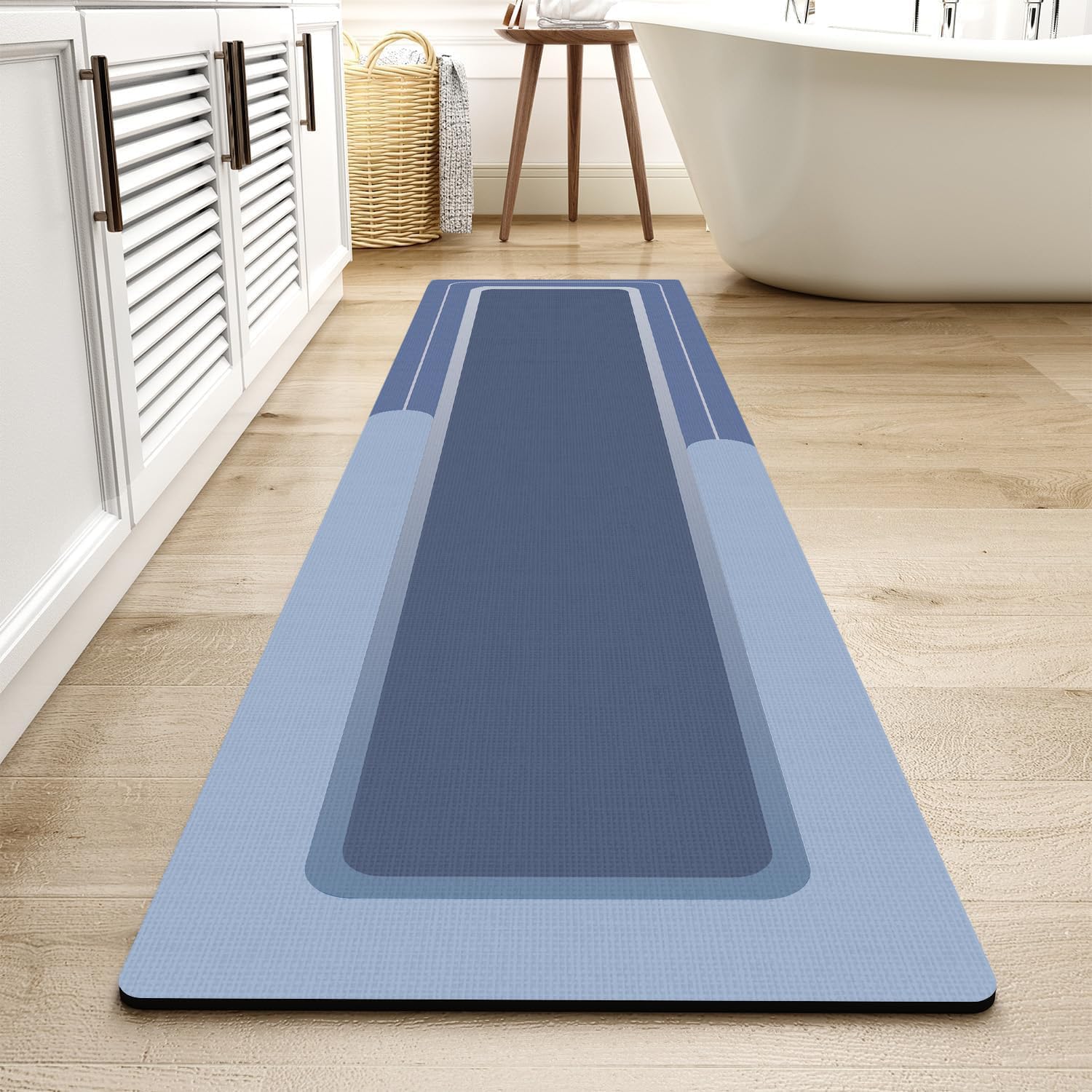 MontVoo - Bath Mat - Bathroom Mat Rug Non Slip Super Absorbent Stain Resistant Quick Dry Thin Bathroom Rug - Bath Mats for Bathroom Floor Bathtub Vanity - Bathmat Bath Rug Easy Care - 17"x27" Grey - 7DAY'S