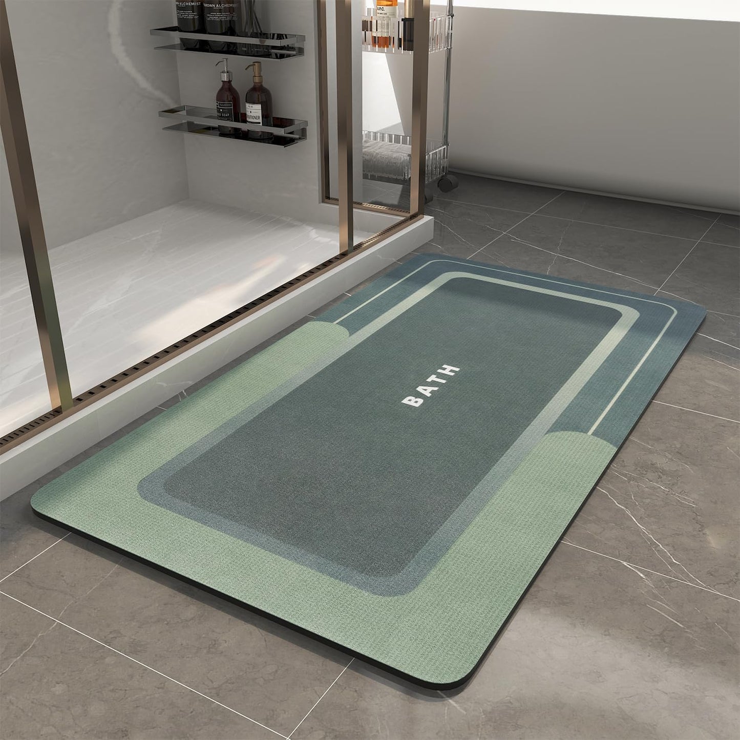 MontVoo - Bath Mat - Bathroom Mat Rug Non Slip Super Absorbent Stain Resistant Quick Dry Thin Bathroom Rug - Bath Mats for Bathroom Floor Bathtub Vanity - Bathmat Bath Rug Easy Care - 17"x27" Grey - 7DAY'S