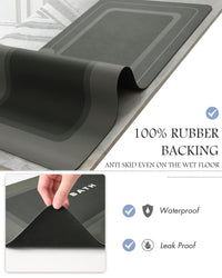 MontVoo - Bath Mat - Bathroom Mat Rug Non Slip Super Absorbent Stain Resistant Quick Dry Thin Bathroom Rug - Bath Mats for Bathroom Floor Bathtub Vanity - Bathmat Bath Rug Easy Care - 17"x27" Grey - 7DAY'S