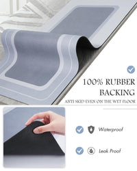 MontVoo - Bath Mat - Bathroom Mat Rug Non Slip Super Absorbent Stain Resistant Quick Dry Thin Bathroom Rug - Bath Mats for Bathroom Floor Bathtub Vanity - Bathmat Bath Rug Easy Care - 17"x27" Grey - 7DAY'S