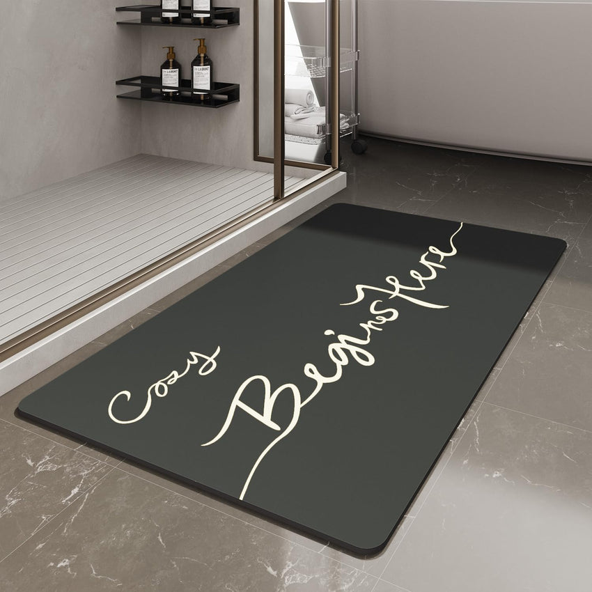MontVoo - Bath Mat - Bathroom Mat Rug Non Slip Super Absorbent Stain Resistant Quick Dry Thin Bathroom Rug - Bath Mats for Bathroom Floor Bathtub Vanity - Bathmat Bath Rug Easy Care - 17"x27" Grey - 7DAY'S