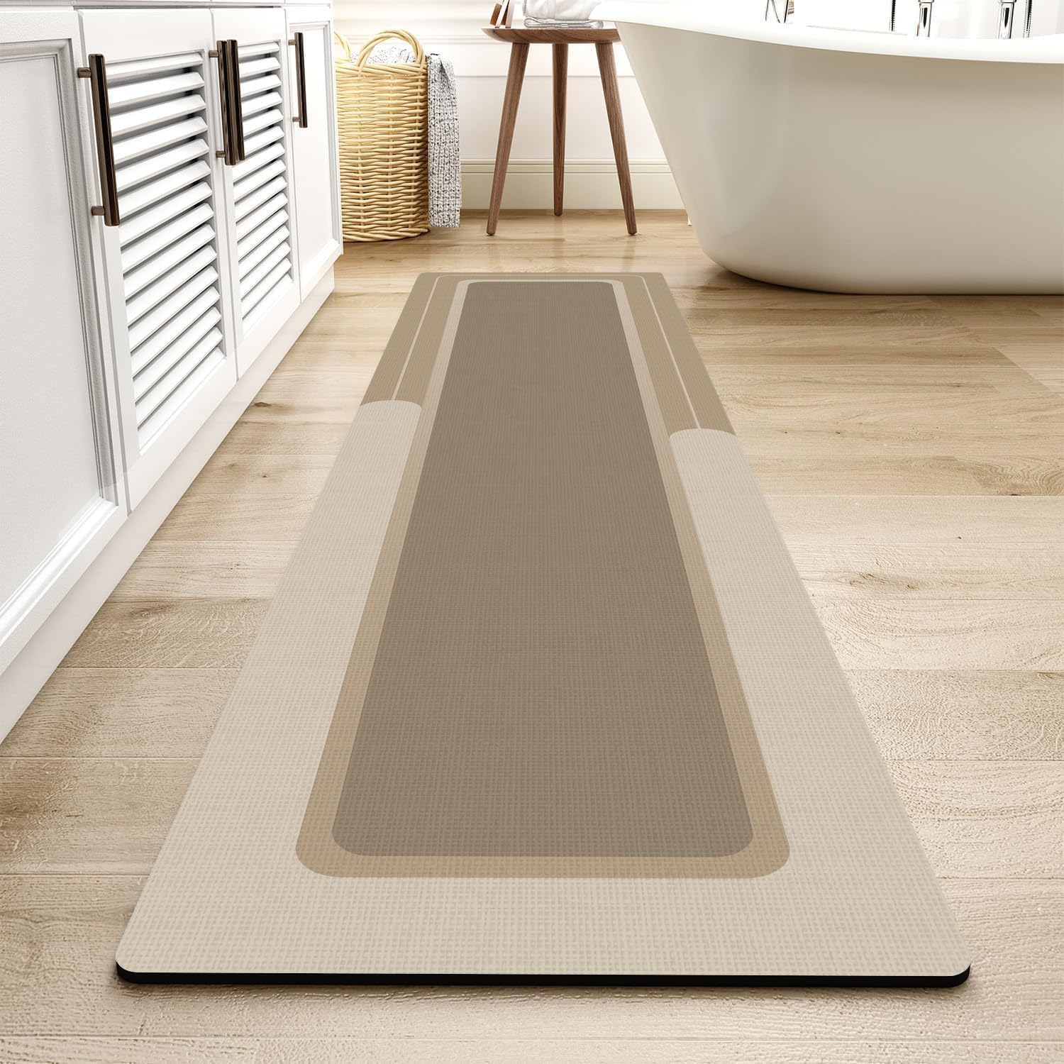 MontVoo - Bath Mat - Bathroom Mat Rug Non Slip Super Absorbent Stain Resistant Quick Dry Thin Bathroom Rug - Bath Mats for Bathroom Floor Bathtub Vanity - Bathmat Bath Rug Easy Care - 17"x27" Grey - 7DAY'S