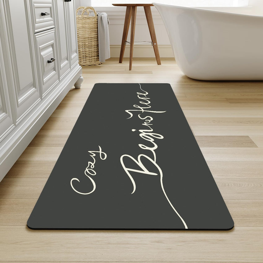 MontVoo - Bath Mat - Bathroom Mat Rug Non Slip Super Absorbent Stain Resistant Quick Dry Thin Bathroom Rug - Bath Mats for Bathroom Floor Bathtub Vanity - Bathmat Bath Rug Easy Care - 17"x27" Grey - 7DAY'S
