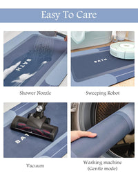 MontVoo - Bath Mat - Bathroom Mat Rug Non Slip Super Absorbent Stain Resistant Quick Dry Thin Bathroom Rug - Bath Mats for Bathroom Floor Bathtub Vanity - Bathmat Bath Rug Easy Care - 17"x27" Grey - 7DAY'S