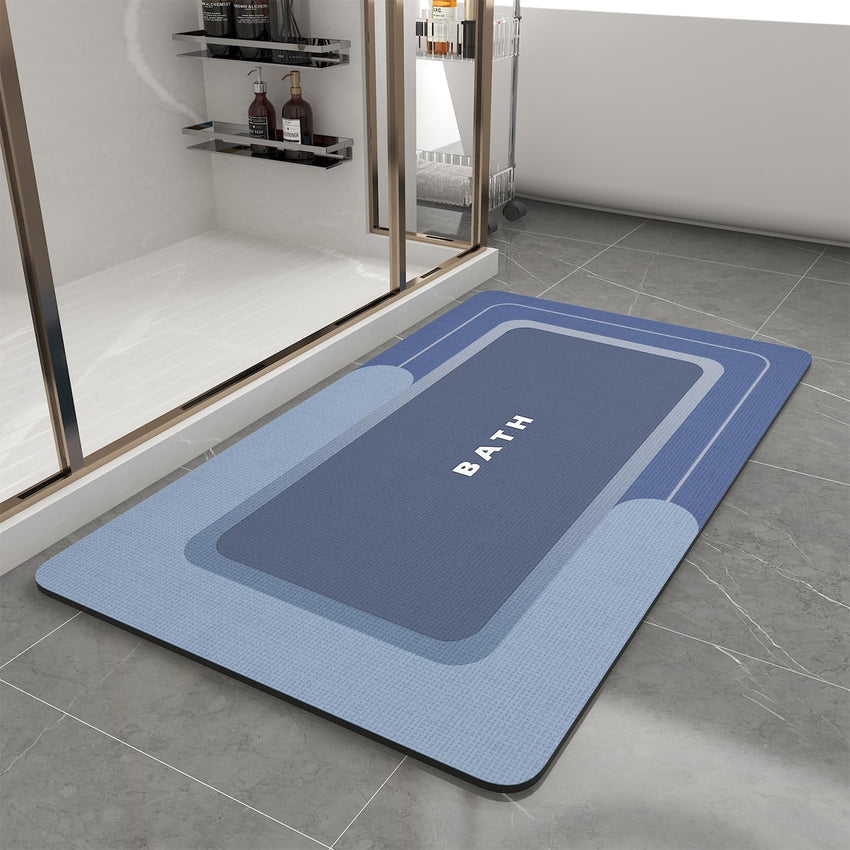 MontVoo - Bath Mat - Bathroom Mat Rug Non Slip Super Absorbent Stain Resistant Quick Dry Thin Bathroom Rug - Bath Mats for Bathroom Floor Bathtub Vanity - Bathmat Bath Rug Easy Care - 17"x27" Grey - 7DAY'S
