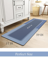 MontVoo - Bath Mat - Bathroom Mat Rug Non Slip Super Absorbent Stain Resistant Quick Dry Thin Bathroom Rug - Bath Mats for Bathroom Floor Bathtub Vanity - Bathmat Bath Rug Easy Care - 17"x27" Grey - 7DAY'S