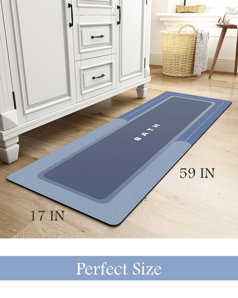 MontVoo - Bath Mat - Bathroom Mat Rug Non Slip Super Absorbent Stain Resistant Quick Dry Thin Bathroom Rug - Bath Mats for Bathroom Floor Bathtub Vanity - Bathmat Bath Rug Easy Care - 17"x27" Grey - 7DAY'S