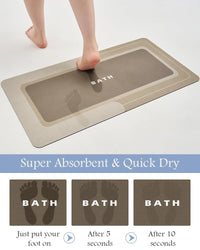 MontVoo - Bath Mat - Bathroom Mat Rug Non Slip Super Absorbent Stain Resistant Quick Dry Thin Bathroom Rug - Bath Mats for Bathroom Floor Bathtub Vanity - Bathmat Bath Rug Easy Care - 17"x27" Grey - 7DAY'S