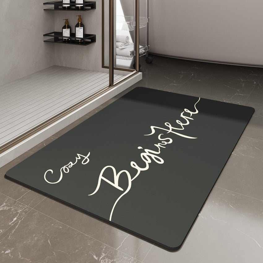 MontVoo - Bath Mat - Bathroom Mat Rug Non Slip Super Absorbent Stain Resistant Quick Dry Thin Bathroom Rug - Bath Mats for Bathroom Floor Bathtub Vanity - Bathmat Bath Rug Easy Care - 17"x27" Grey - 7DAY'S