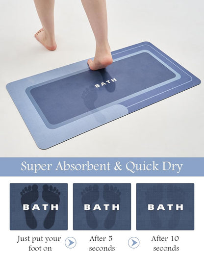 MontVoo - Bath Mat - Bathroom Mat Rug Non Slip Super Absorbent Stain Resistant Quick Dry Thin Bathroom Rug - Bath Mats for Bathroom Floor Bathtub Vanity - Bathmat Bath Rug Easy Care - 17"x27" Grey - 7DAY'S