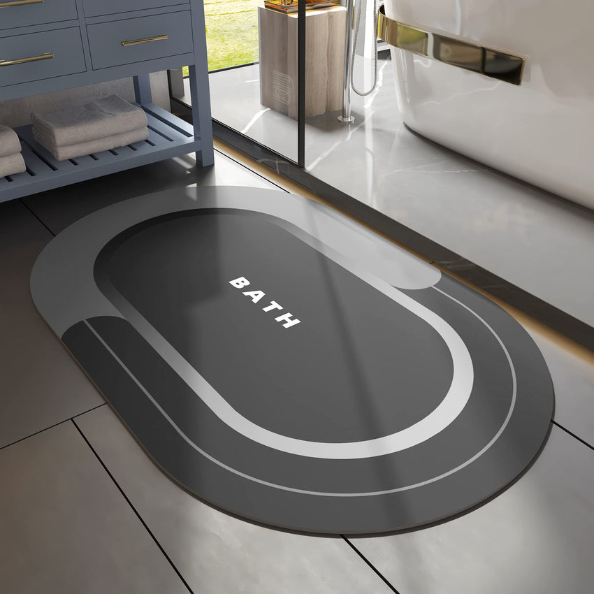 MontVoo Bath Mat - Non Slip, Quick Dry, Stain Resistant Bath Mat Rug for Bathroom Floor - Easy Care Shower Rug for Outside Bathtub - 17"x27" Darkgrey - 7DAY'S