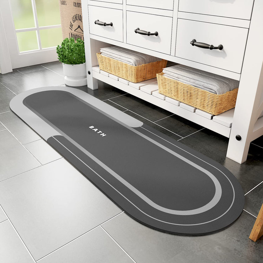 MontVoo Bath Mat - Non Slip, Quick Dry, Stain Resistant Bath Mat Rug for Bathroom Floor - Easy Care Shower Rug for Outside Bathtub - 17"x27" Darkgrey - 7DAY'S