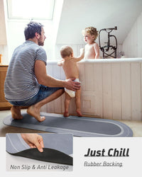 MontVoo Bath Mat - Non Slip, Quick Dry, Stain Resistant Bath Mat Rug for Bathroom Floor - Easy Care Shower Rug for Outside Bathtub - 17"x27" Darkgrey - 7DAY'S