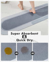 MontVoo Bath Mat - Non Slip, Quick Dry, Stain Resistant Bath Mat Rug for Bathroom Floor - Easy Care Shower Rug for Outside Bathtub - 17"x27" Darkgrey - 7DAY'S