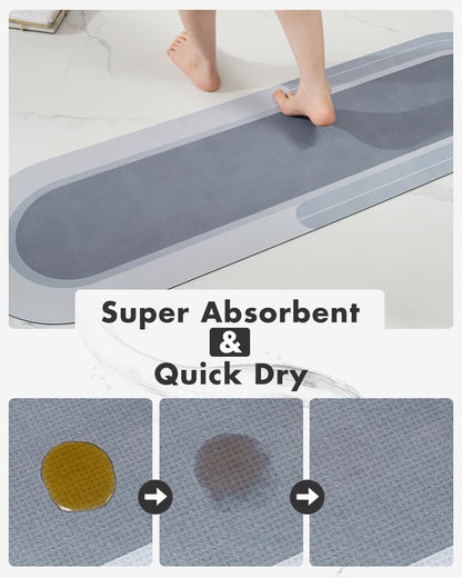 MontVoo Bath Mat - Non Slip, Quick Dry, Stain Resistant Bath Mat Rug for Bathroom Floor - Easy Care Shower Rug for Outside Bathtub - 17"x27" Darkgrey - 7DAY'S