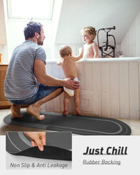 MontVoo Bath Mat - Non Slip, Quick Dry, Stain Resistant Bath Mat Rug for Bathroom Floor - Easy Care Shower Rug for Outside Bathtub - 17"x27" Darkgrey - 7DAY'S