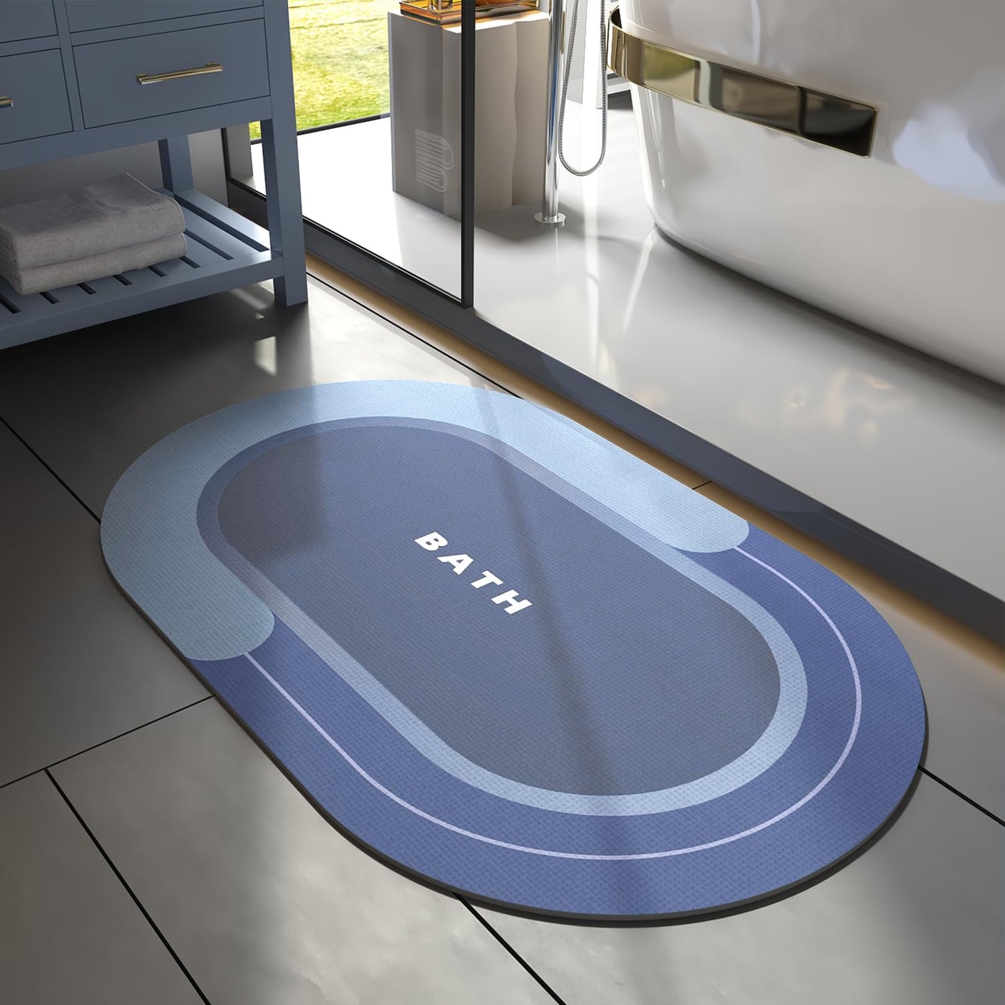 MontVoo Bath Mat - Non Slip, Quick Dry, Stain Resistant Bath Mat Rug for Bathroom Floor - Easy Care Shower Rug for Outside Bathtub - 17"x27" Darkgrey - 7DAY'S