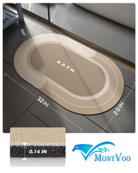 MontVoo Bath Mat - Non Slip, Quick Dry, Stain Resistant Bath Mat Rug for Bathroom Floor - Easy Care Shower Rug for Outside Bathtub - 17"x27" Darkgrey - 7DAY'S