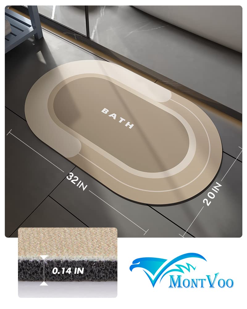MontVoo Bath Mat - Non Slip, Quick Dry, Stain Resistant Bath Mat Rug for Bathroom Floor - Easy Care Shower Rug for Outside Bathtub - 17"x27" Darkgrey - 7DAY'S
