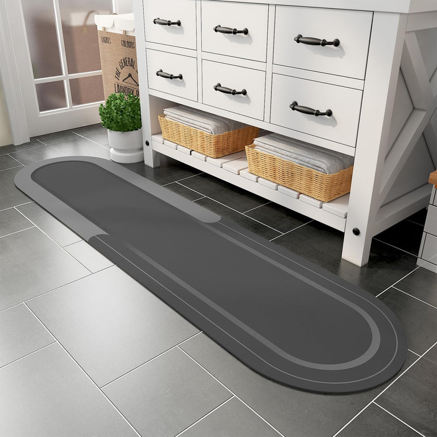 MontVoo Bath Mat - Non Slip, Quick Dry, Stain Resistant Bath Mat Rug for Bathroom Floor - Easy Care Shower Rug for Outside Bathtub - 17"x27" Darkgrey - 7DAY'S