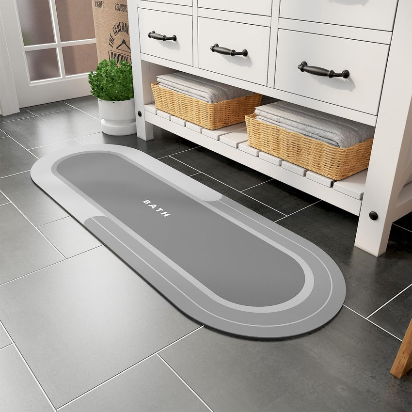 MontVoo Bath Mat - Non Slip, Quick Dry, Stain Resistant Bath Mat Rug for Bathroom Floor - Easy Care Shower Rug for Outside Bathtub - 17"x27" Darkgrey - 7DAY'S