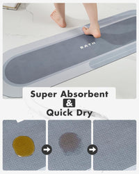 MontVoo Bath Mat - Non Slip, Quick Dry, Stain Resistant Bath Mat Rug for Bathroom Floor - Easy Care Shower Rug for Outside Bathtub - 17"x27" Darkgrey - 7DAY'S