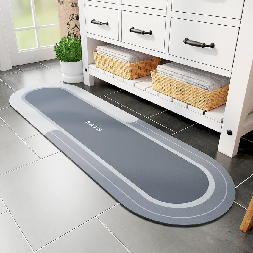 MontVoo Bath Mat - Non Slip, Quick Dry, Stain Resistant Bath Mat Rug for Bathroom Floor - Easy Care Shower Rug for Outside Bathtub - 17"x27" Darkgrey - 7DAY'S