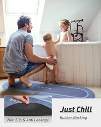 MontVoo Bath Mat - Non Slip, Quick Dry, Stain Resistant Bath Mat Rug for Bathroom Floor - Easy Care Shower Rug for Outside Bathtub - 17"x27" Darkgrey - 7DAY'S
