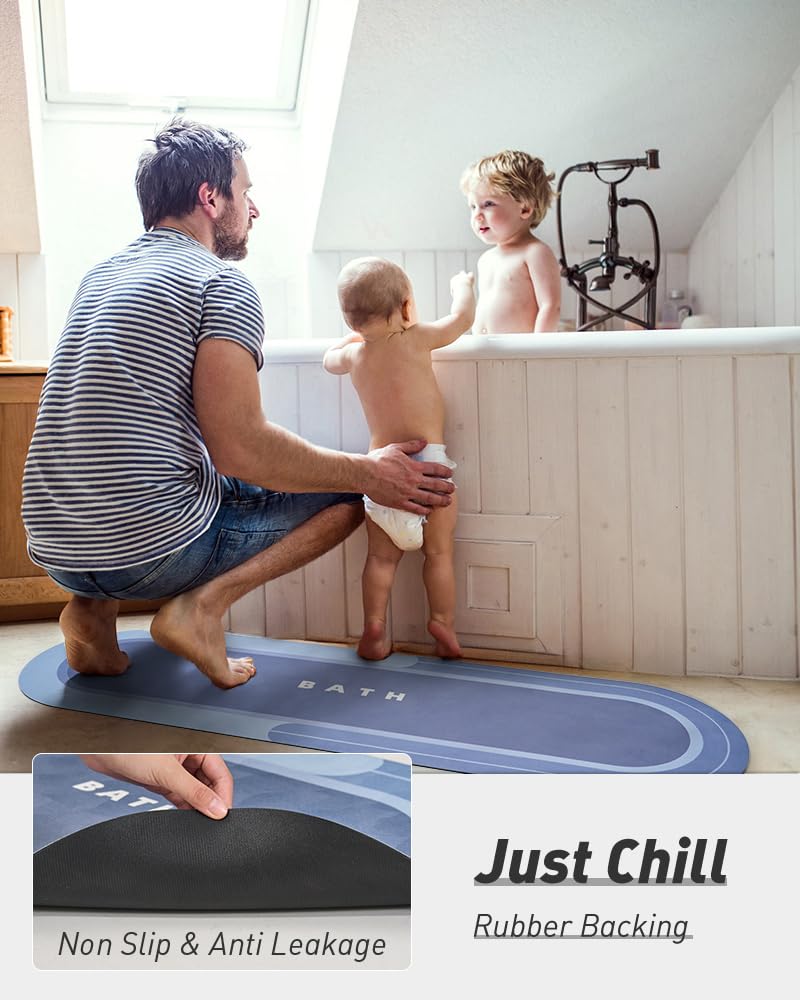 MontVoo Bath Mat - Non Slip, Quick Dry, Stain Resistant Bath Mat Rug for Bathroom Floor - Easy Care Shower Rug for Outside Bathtub - 17"x27" Darkgrey - 7DAY'S