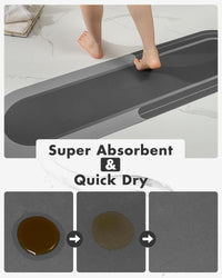 MontVoo Bath Mat - Non Slip, Quick Dry, Stain Resistant Bath Mat Rug for Bathroom Floor - Easy Care Shower Rug for Outside Bathtub - 17"x27" Darkgrey - 7DAY'S