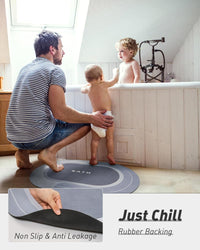 MontVoo Bath Mat - Non Slip, Quick Dry, Stain Resistant Bath Mat Rug for Bathroom Floor - Easy Care Shower Rug for Outside Bathtub - 17"x27" Darkgrey - 7DAY'S
