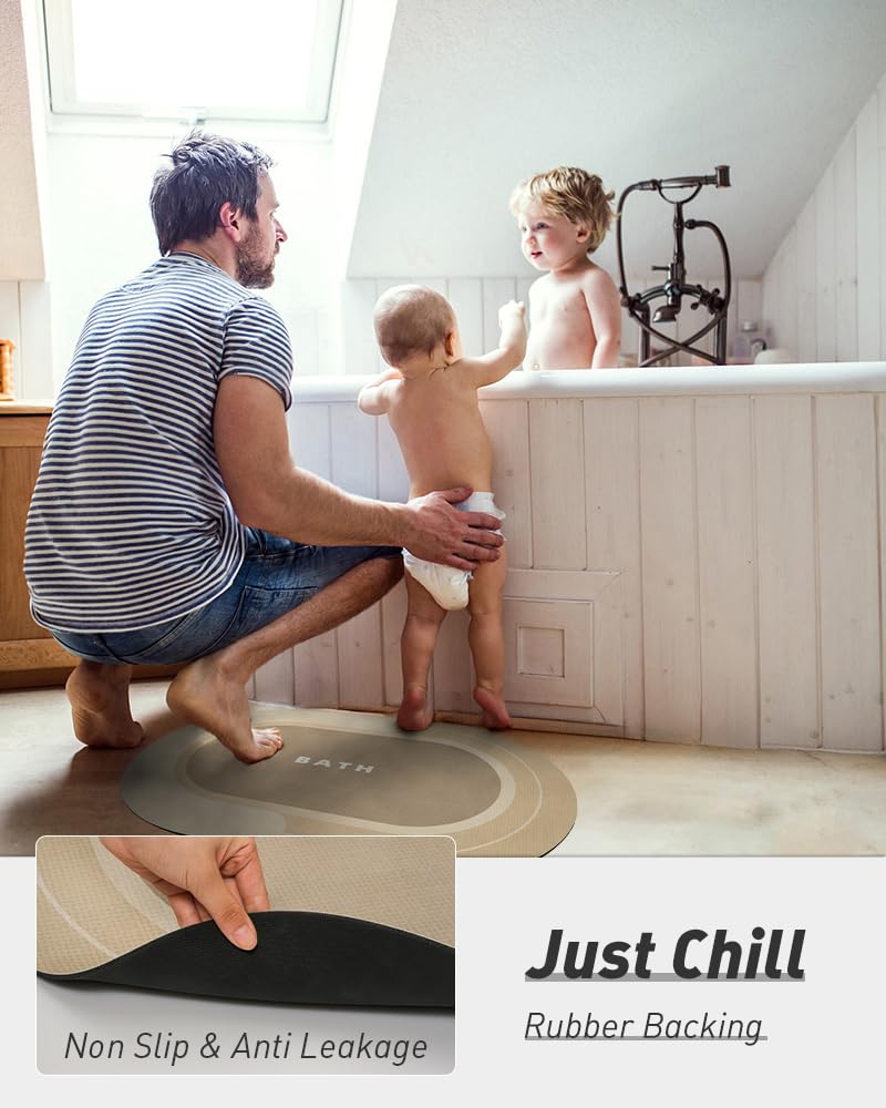 MontVoo Bath Mat - Non Slip, Quick Dry, Stain Resistant Bath Mat Rug for Bathroom Floor - Easy Care Shower Rug for Outside Bathtub - 17"x27" Darkgrey - 7DAY'S