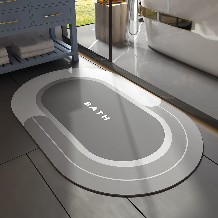 MontVoo Bath Mat - Non Slip, Quick Dry, Stain Resistant Bath Mat Rug for Bathroom Floor - Easy Care Shower Rug for Outside Bathtub - 17"x27" Darkgrey - 7DAY'S