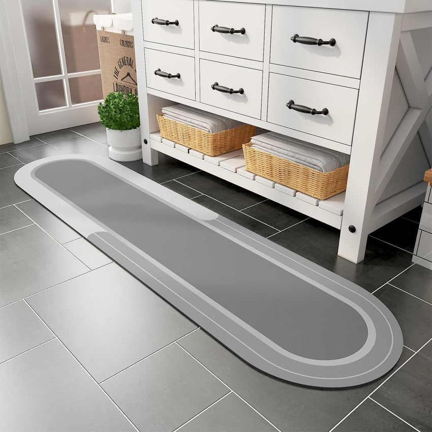 MontVoo Bath Mat - Non Slip, Quick Dry, Stain Resistant Bath Mat Rug for Bathroom Floor - Easy Care Shower Rug for Outside Bathtub - 17"x27" Darkgrey - 7DAY'S