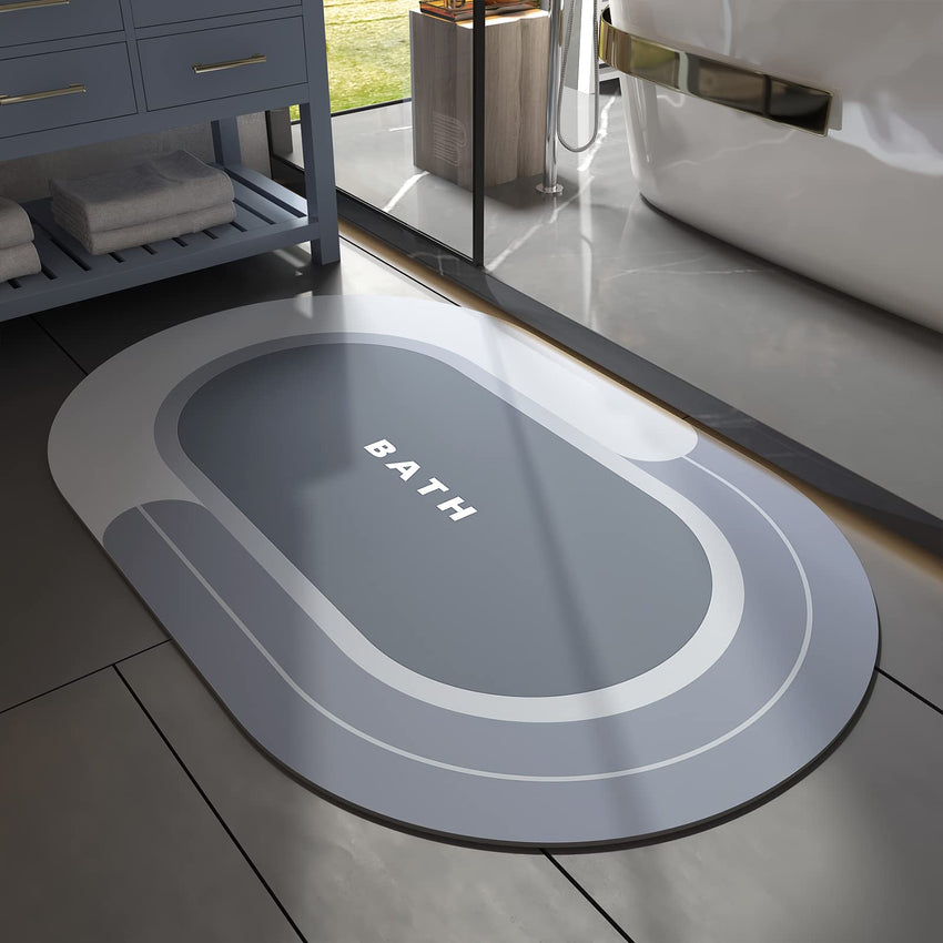 MontVoo Bath Mat - Non Slip, Quick Dry, Stain Resistant Bath Mat Rug for Bathroom Floor - Easy Care Shower Rug for Outside Bathtub - 17"x27" Darkgrey - 7DAY'S