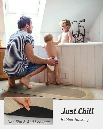 MontVoo Bath Mat - Non Slip, Quick Dry, Stain Resistant Bath Mat Rug for Bathroom Floor - Easy Care Shower Rug for Outside Bathtub - 17"x27" Darkgrey - 7DAY'S