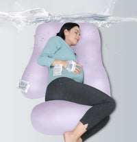 MOON PARK Pregnancy Pillows for Sleeping - U Shaped Full Body Maternity Pillow with Removable Cover - Support for Back, Legs, Belly, HIPS - 57 Inch Pregnancy Pillow for Women - Grey - 7DAY'S