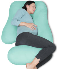 MOON PARK Pregnancy Pillows for Sleeping - U Shaped Full Body Maternity Pillow with Removable Cover - Support for Back, Legs, Belly, HIPS - 57 Inch Pregnancy Pillow for Women - Grey - 7DAY'S