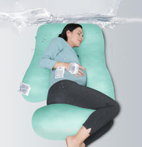 MOON PARK Pregnancy Pillows for Sleeping - U Shaped Full Body Maternity Pillow with Removable Cover - Support for Back, Legs, Belly, HIPS - 57 Inch Pregnancy Pillow for Women - Grey - 7DAY'S