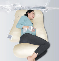MOON PARK Pregnancy Pillows for Sleeping - U Shaped Full Body Maternity Pillow with Removable Cover - Support for Back, Legs, Belly, HIPS - 57 Inch Pregnancy Pillow for Women - Grey - 7DAY'S