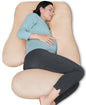 MOON PARK Pregnancy Pillows for Sleeping - U Shaped Full Body Maternity Pillow with Removable Cover - Support for Back, Legs, Belly, HIPS - 57 Inch Pregnancy Pillow for Women - Grey - 7DAY'S