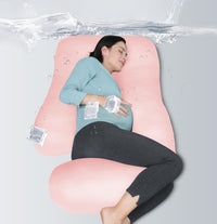 MOON PARK Pregnancy Pillows for Sleeping - U Shaped Full Body Maternity Pillow with Removable Cover - Support for Back, Legs, Belly, HIPS - 57 Inch Pregnancy Pillow for Women - Grey - 7DAY'S