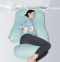 MOON PARK Pregnancy Pillows for Sleeping - U Shaped Full Body Maternity Pillow with Removable Cover - Support for Back, Legs, Belly, HIPS - 57 Inch Pregnancy Pillow for Women - Grey - 7DAY'S