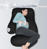 MOON PARK Pregnancy Pillows for Sleeping - U Shaped Full Body Maternity Pillow with Removable Cover - Support for Back, Legs, Belly, HIPS - 57 Inch Pregnancy Pillow for Women - Grey - 7DAY'S