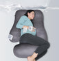 MOON PARK Pregnancy Pillows for Sleeping - U Shaped Full Body Maternity Pillow with Removable Cover - Support for Back, Legs, Belly, HIPS - 57 Inch Pregnancy Pillow for Women - Grey - 7DAY'S