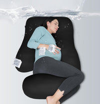 MOON PARK Pregnancy Pillows for Sleeping - U Shaped Full Body Maternity Pillow with Removable Cover - Support for Back, Legs, Belly, HIPS - 57 Inch Pregnancy Pillow for Women - Grey - 7DAY'S