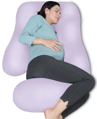 MOON PARK Pregnancy Pillows for Sleeping - U Shaped Full Body Maternity Pillow with Removable Cover - Support for Back, Legs, Belly, HIPS - 57 Inch Pregnancy Pillow for Women - Grey - 7DAY'S
